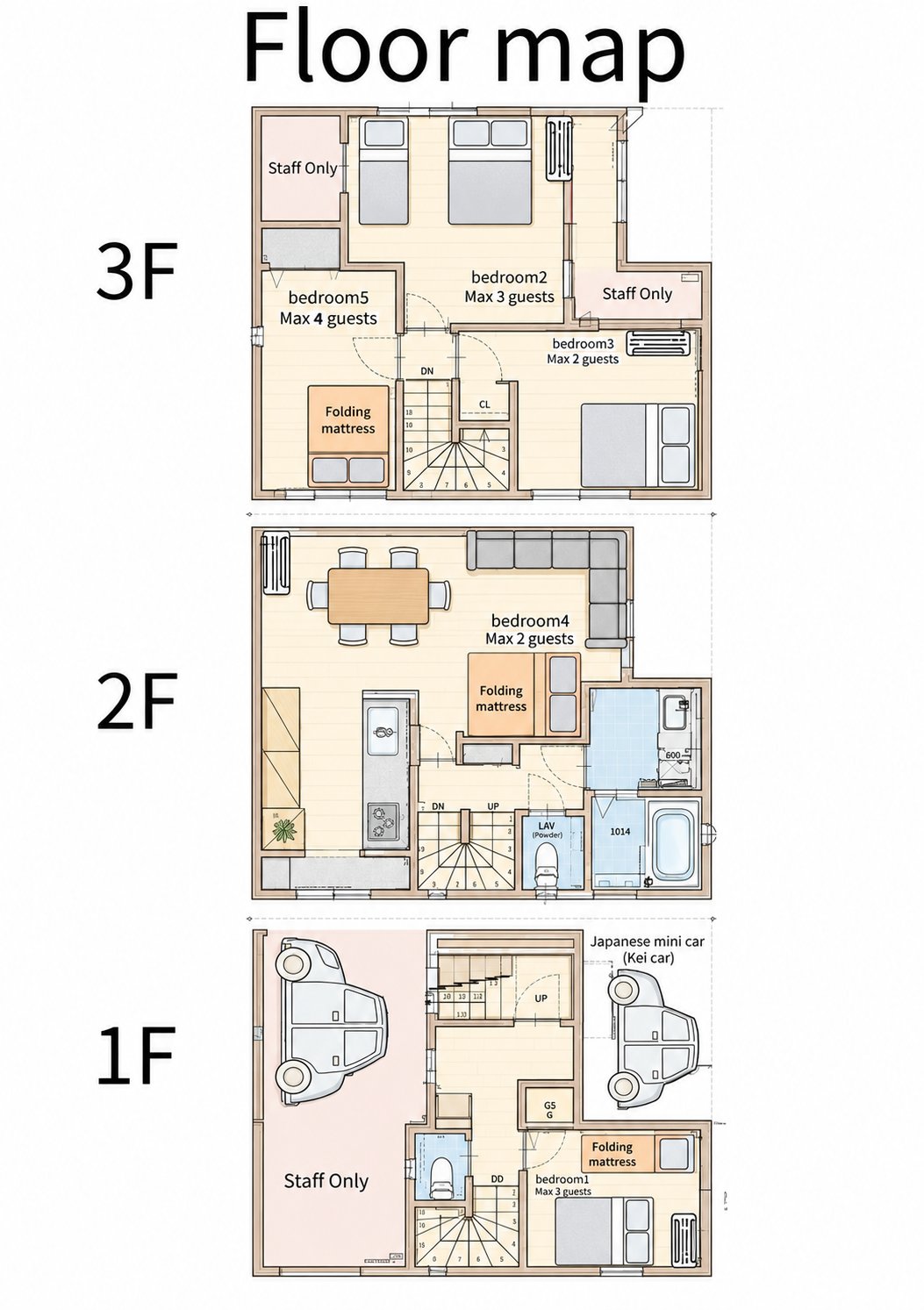 Nagoya Stay Hub 間取り図 Floor Map